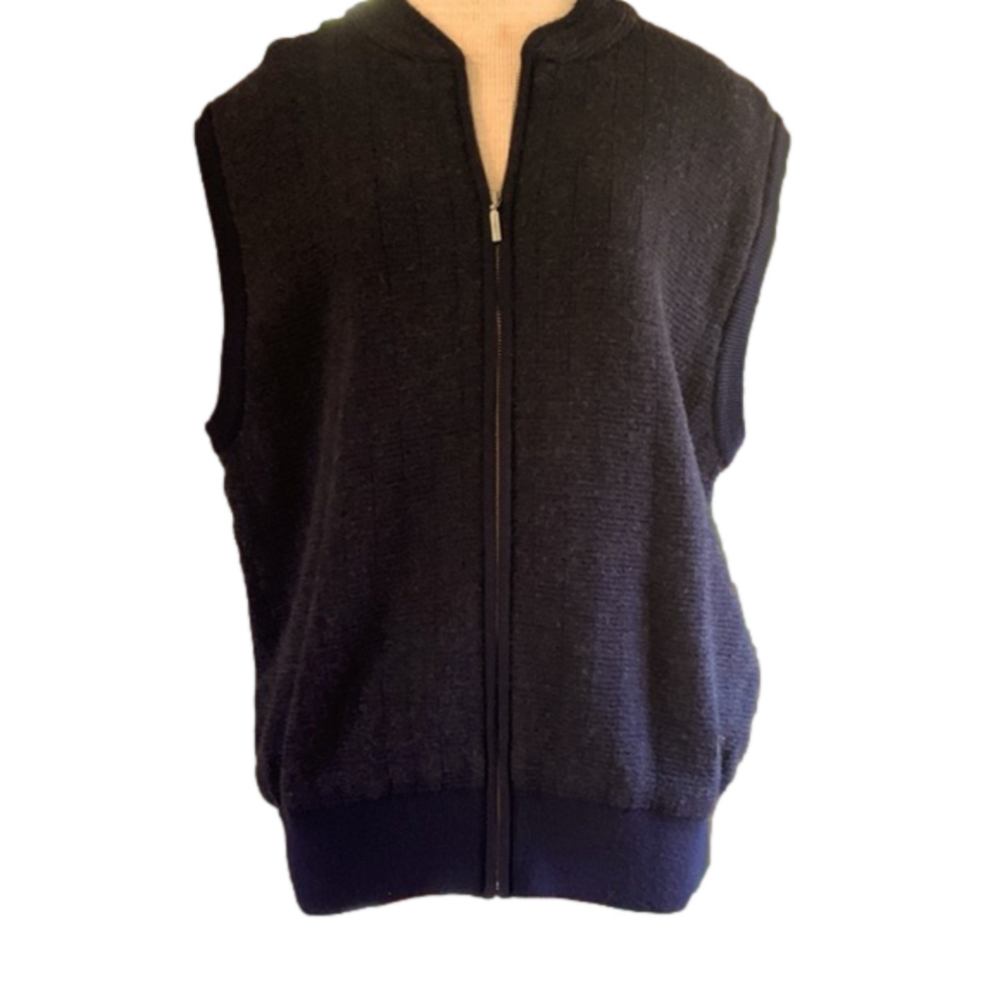 DESCENTE large wool zip front vest